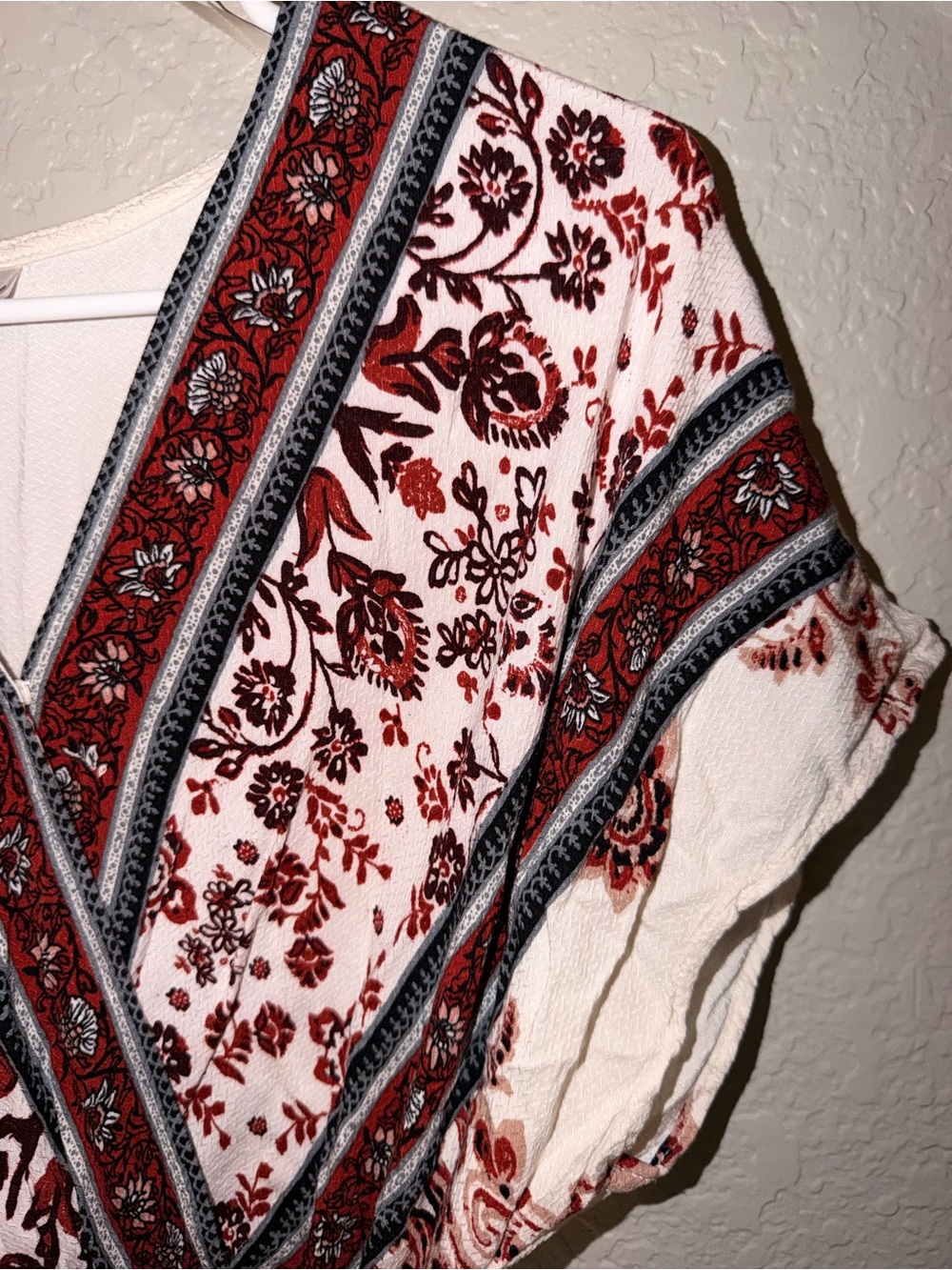 Target Cream Maxi Dress with Red Floral & Black Border